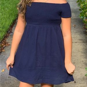 Aqua girl navy blue dress